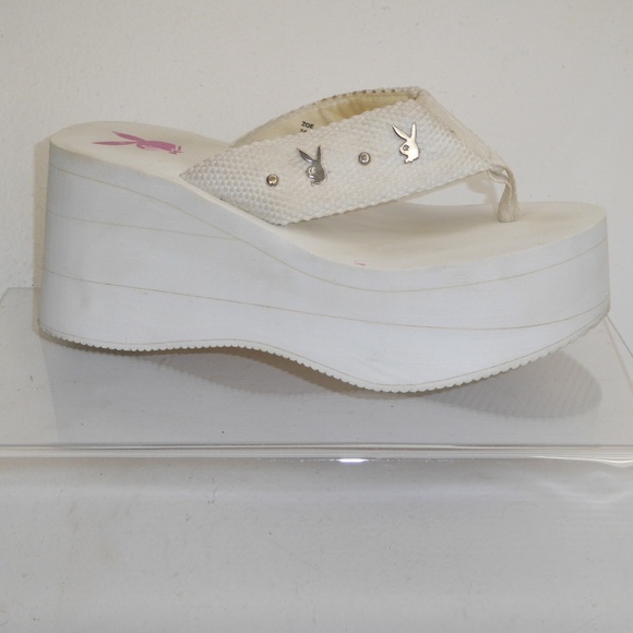 playboy platform flip flops